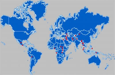 image of world map in blue color